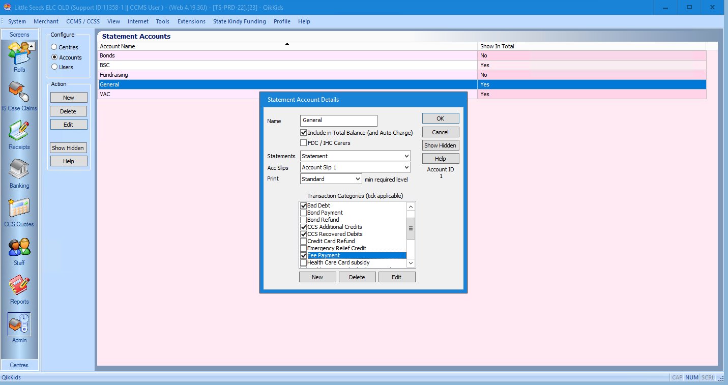 QikKids Getting Started: Creating Transaction Types